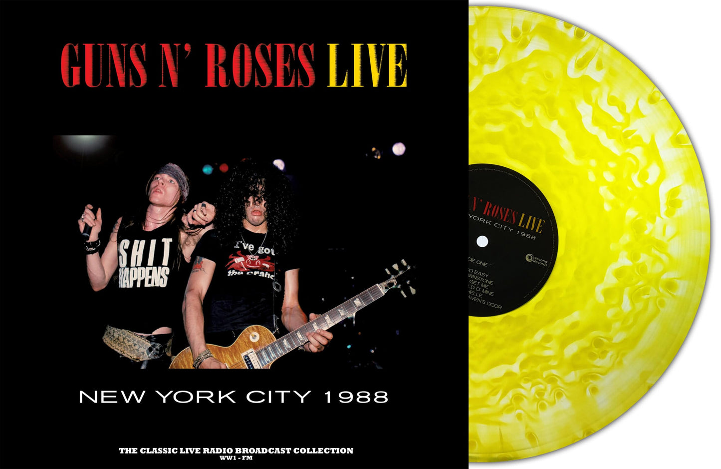 Guns N' Roses - Live In New York City 1988 - Import Yellow Cloudy Vinyl LP Record
