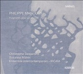 Sussana Maruki, Los Angeles Philharmonic Orchestra, David Robertson - P.Manoury: Fragments pour un Portrait, Partita I / Susanna Malkki, Ensemble Intercontemporain, Christophe Desjardins, etc - Import CD