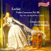 Collegium Musicum 90 - Leclair: Violin Concertos, Vol. 3 - Import CD