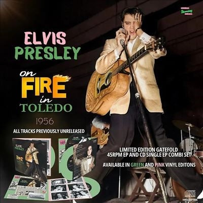 Elvis Presley - On Fire In Toledo - 1956 - Import Green Vinyl LP Record + CD