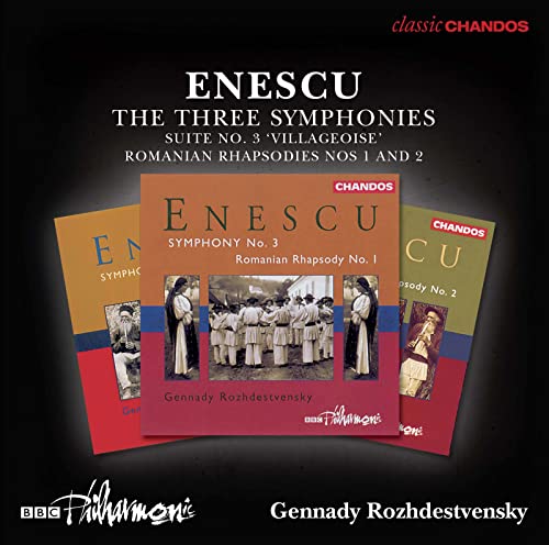 Enescu, George (1881-1955) - Symphonies Nos.1, 2, 3, Romanian Rhapsodies Nos.1, 2, Suite No.3 : Gennady Rozhdestvensky / BBC Philharmonic (3CD) - Import 3 CD