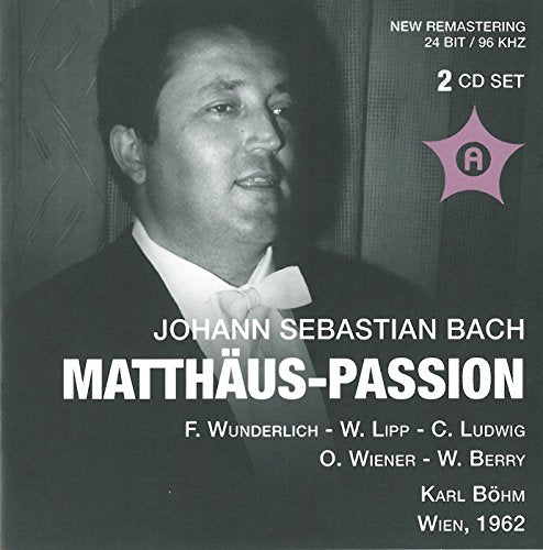 Bach (1685-1750) - Matthaus-Passion : Bohm / Vienna Symphony Orchestra, Wunderlich, O.Wiener, Lipp, C.Ludwig, Berry (2CD) - Import 2 CD