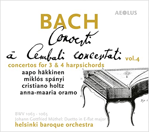 Bach (1685-1750) - Harpsichord Concertos Vol.4 : Aapo Hakkinen, Miklos Spanyi(Cemb)Helsinki Baroque Orchestra, etc (Hybrud) - Import SACD Hybrid
