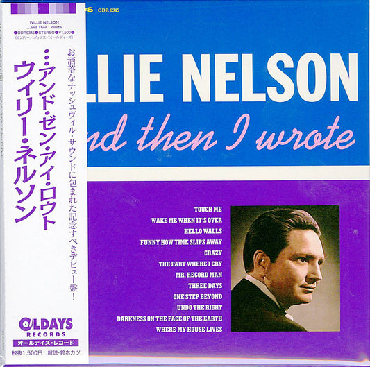 Willie Nelson - ﾂ…And Then I Wrote - Japan  Mini LP CD Bonus Track