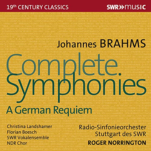 Brahms (1833-1897) - Complete Symphonies, Ein deutsches Requiem : Roger Norrington / Stuttgart Radio Symphony Orchestra (4CD) - Import 4 CD
